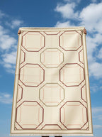 Geometric Symmetry in Rose & Cream Dhurrie Rugs