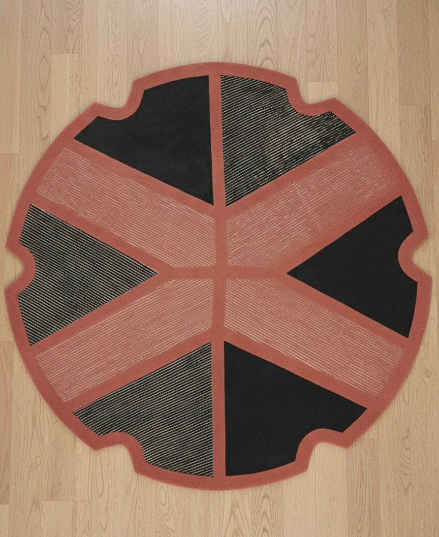 Prism in Pink & Pitch Round Rugs