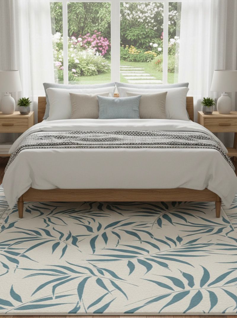 Breeze Leaf Pattern Area Rug