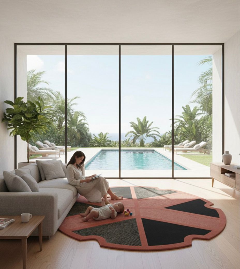 Prism in Pink & Pitch Round Rugs