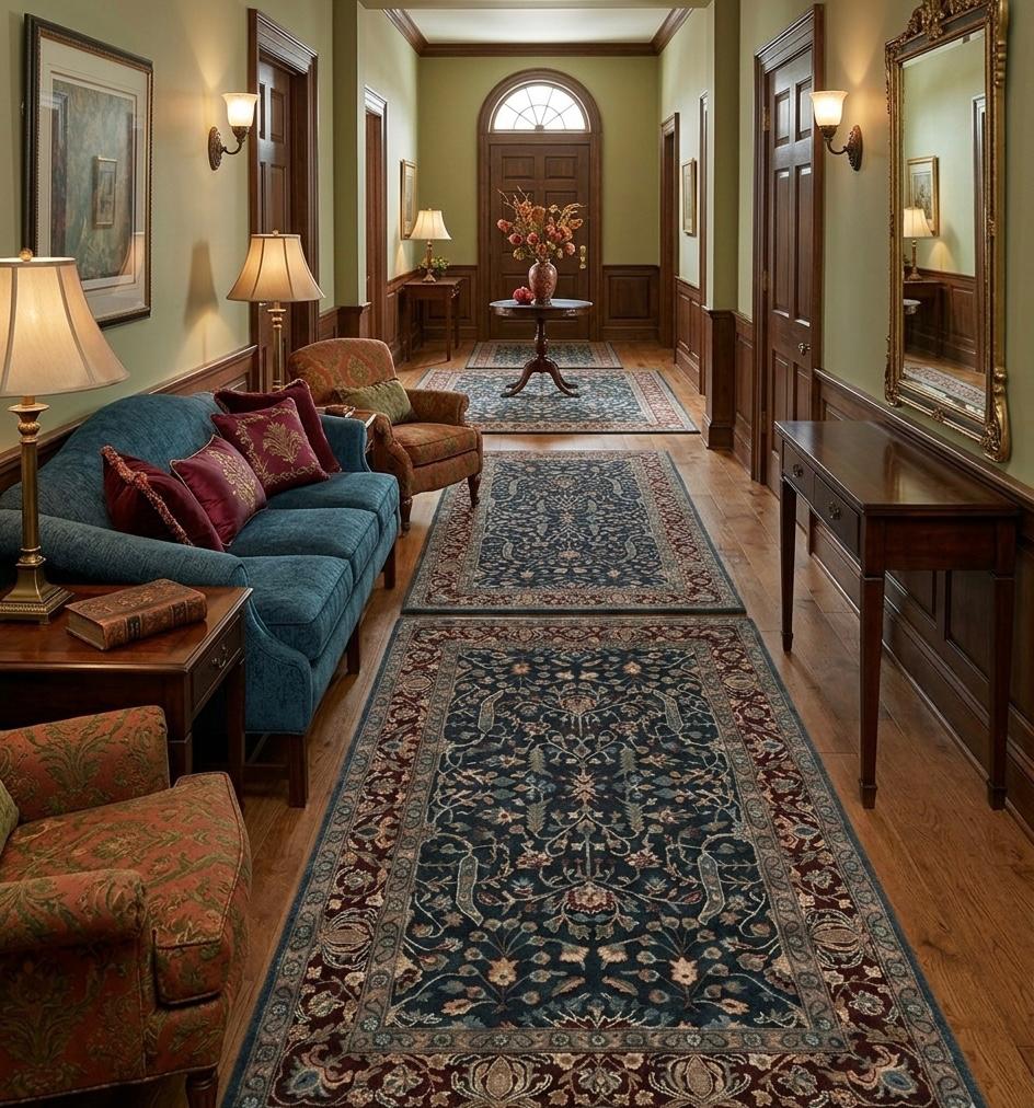 Midnight Navy & Crimson Handtufted Persian Rugs