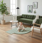 Green White Stripe Irregular Rugs