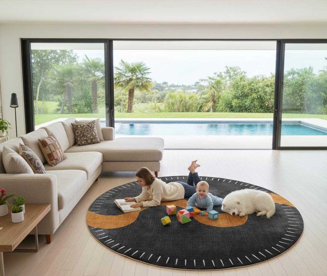 The Amber Current Round Rugs
