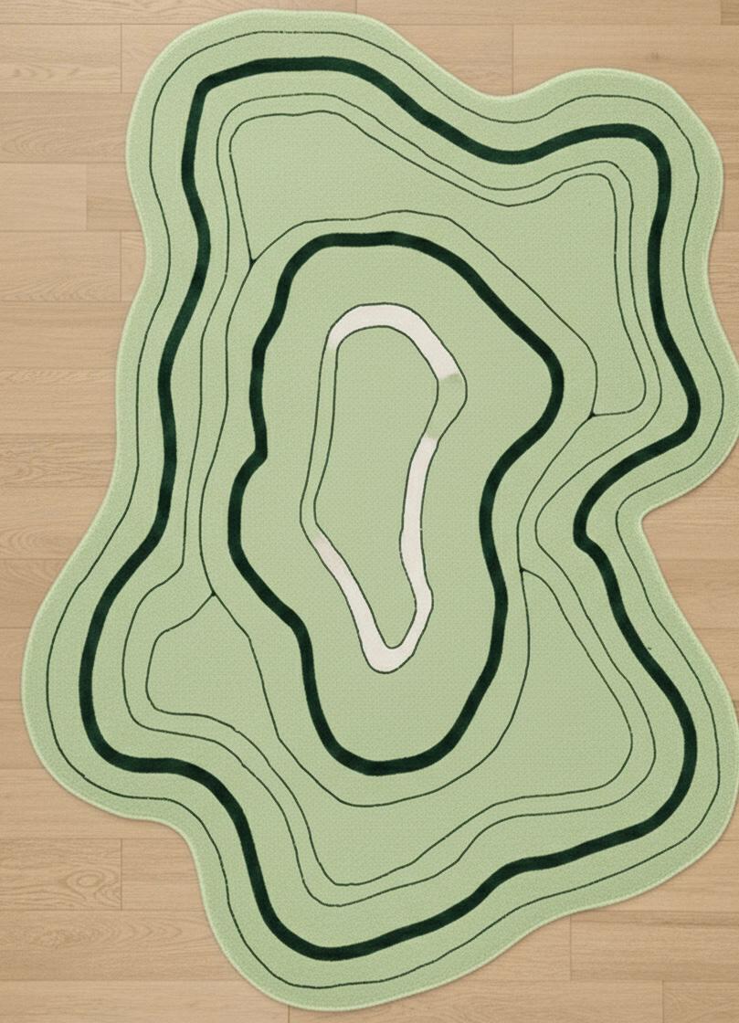 Concentric Currents Irregular Rugs