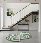 Green White Stripe Irregular Rugs