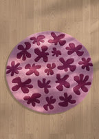 Pink floral Round Rugs