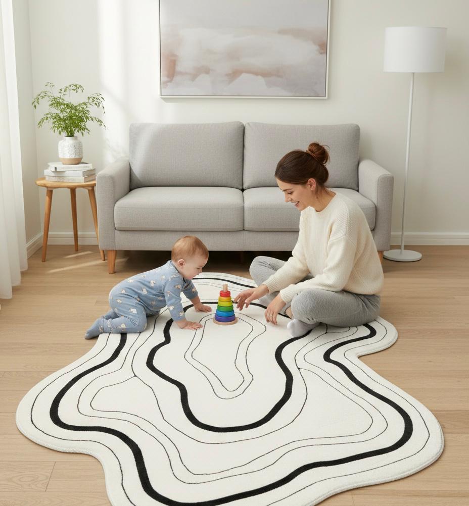 Abstract Shoreline Irregular Rugs