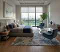Driftwood & Denim Swirl Motif Handtufted Rugs