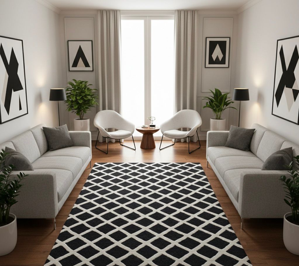Coastal Diamond Hand-Tufted Rug
