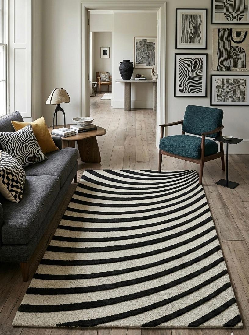Monochrome Vortex Handtufted Rugs