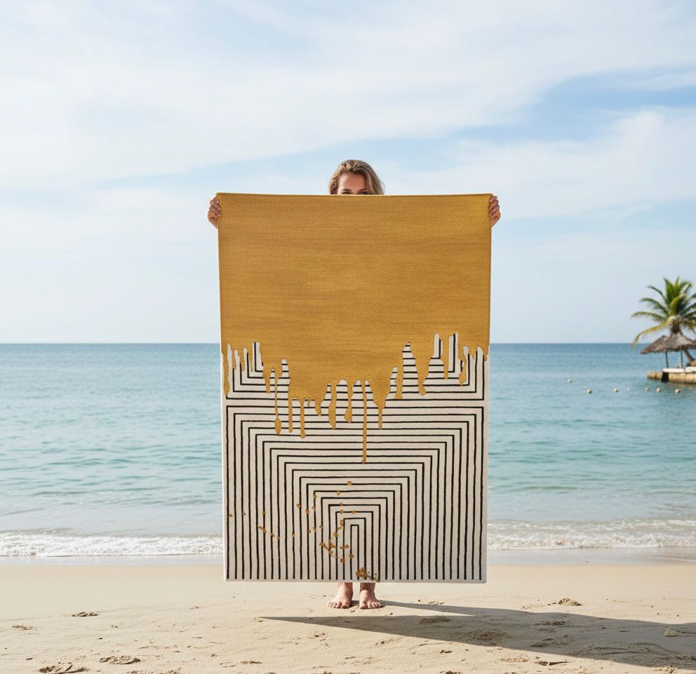 Linear Gold Handtufted Rugs