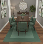 Modern Sage Green Bordered Rug.