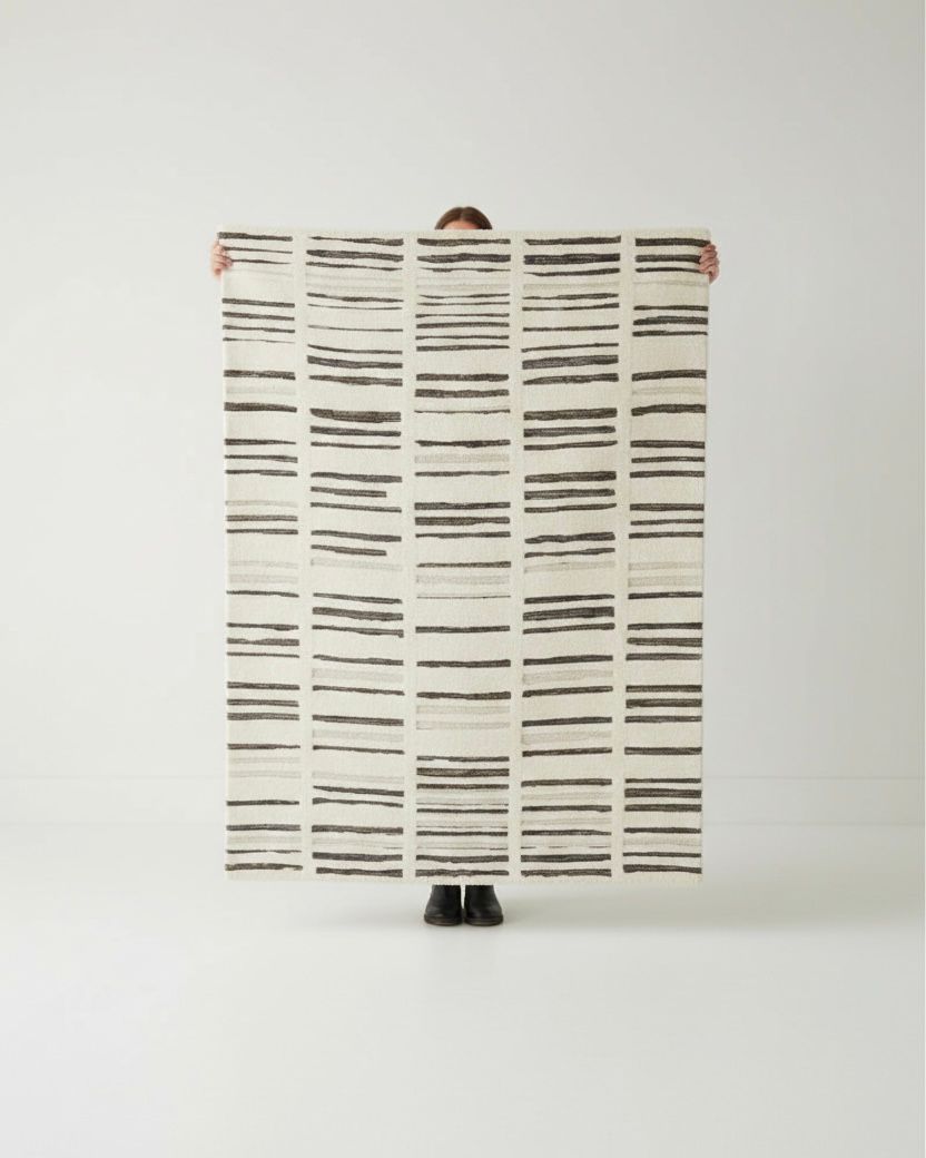 Abstract Parallel Stripe Handtufted Rugs