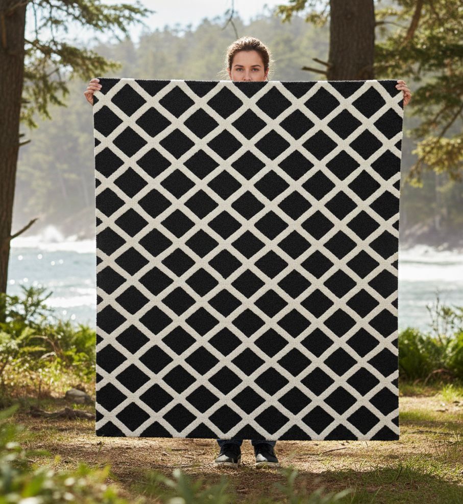 Coastal Diamond Hand-Tufted Rug