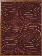 Abstract Swirls in Burgundy Handtufted Rugs