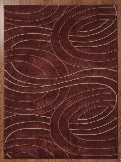 Abstract Swirls in Burgundy Handtufted Rugs
