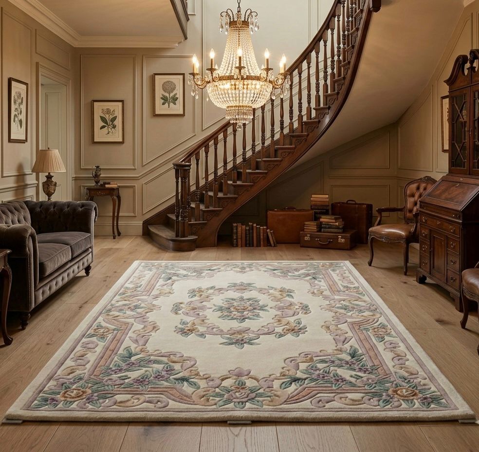 Cream and Pastel Traditional Handtufted Rugs