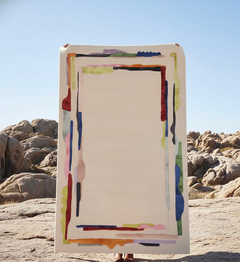 Abstract Borderline Handtufted Rugs