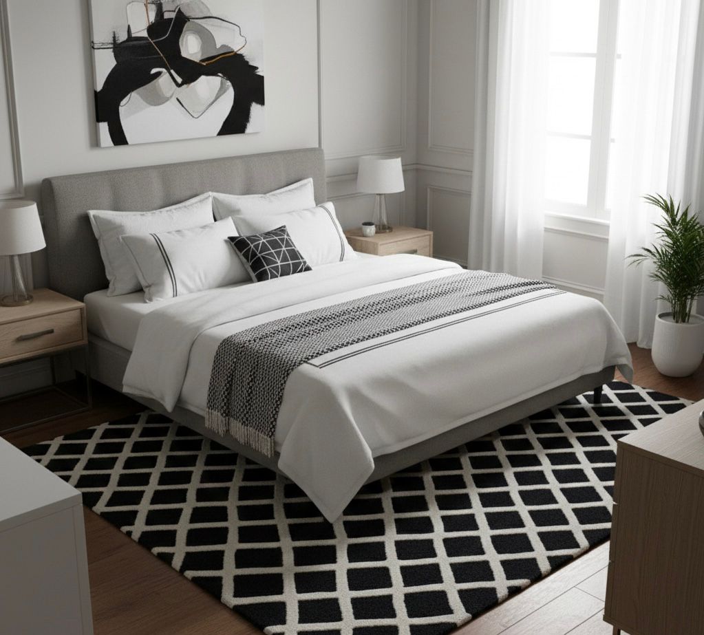 Coastal Diamond Hand-Tufted Rug