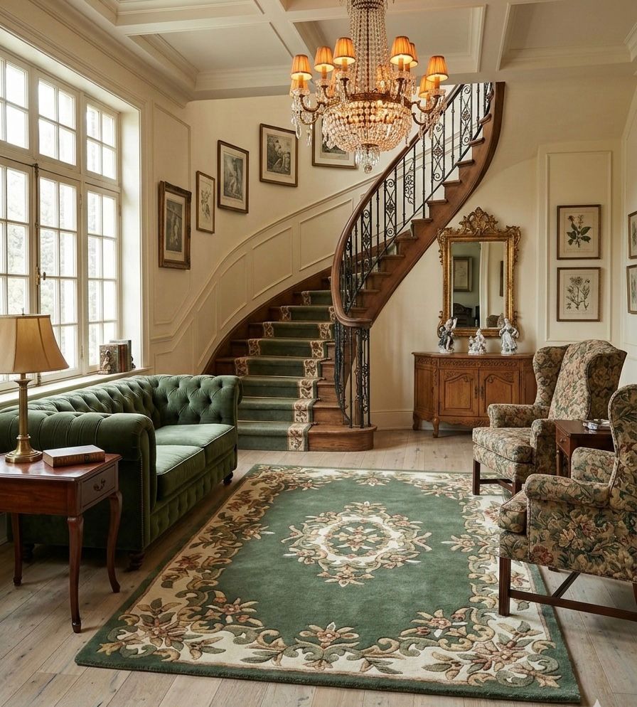 Sage Green Traditional Handtufted Rugs