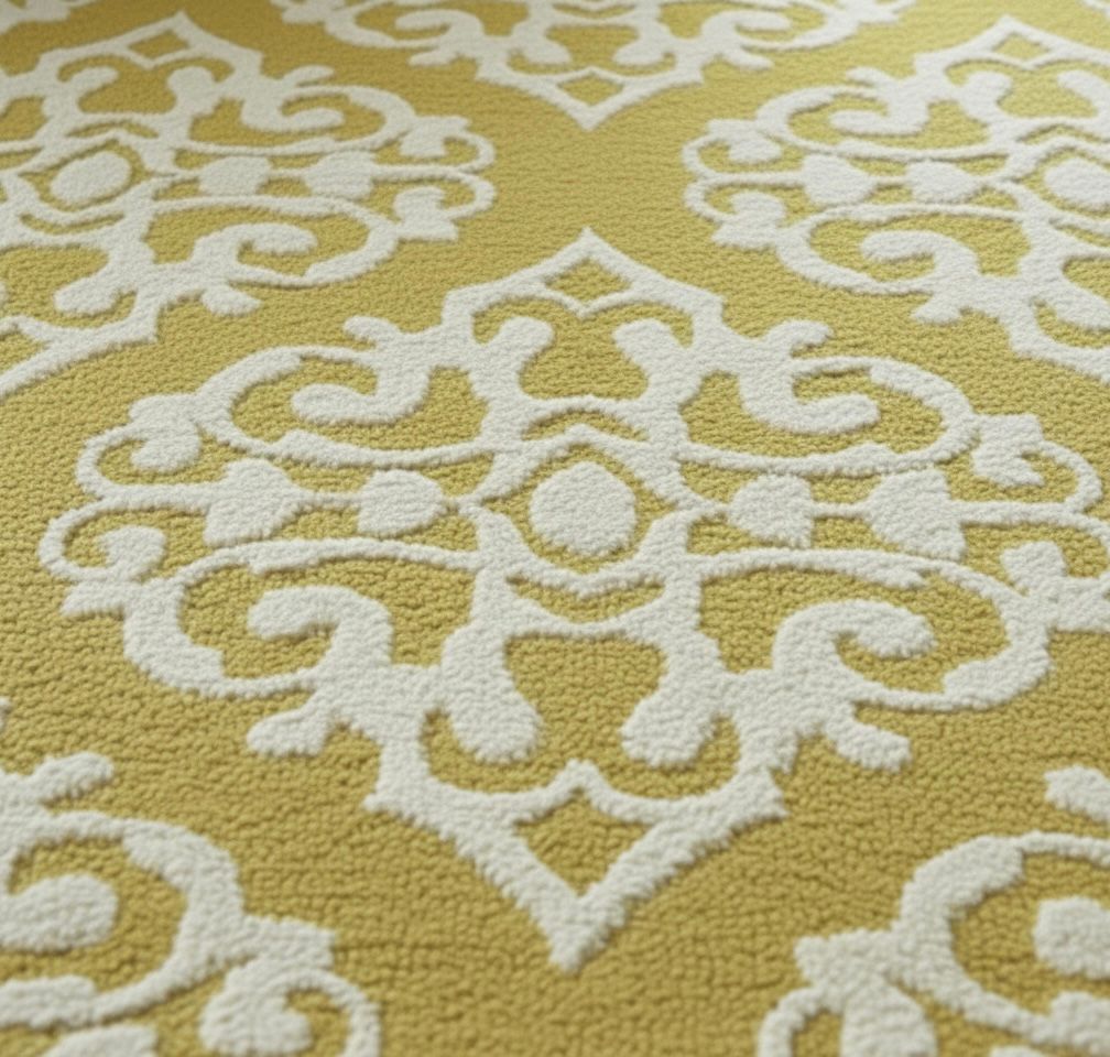 Citron Damask Hand-Tufted Area Rug