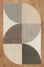 Beige Brown Irregular Rugs