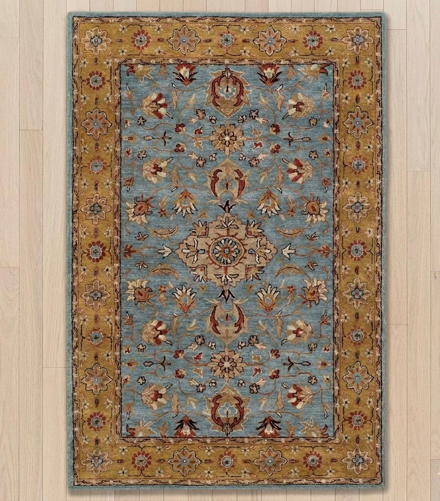 Azure & Ochre Persian Handtufted Rugs