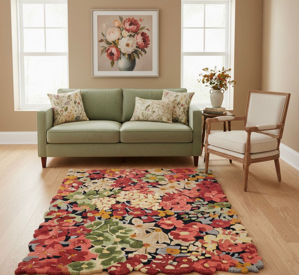 Crystal Floral Tufted Rug