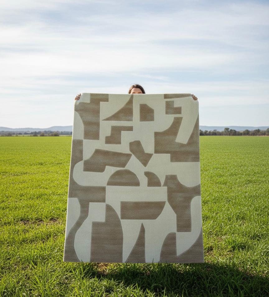 Neutral Geometry Handtufted Rugs