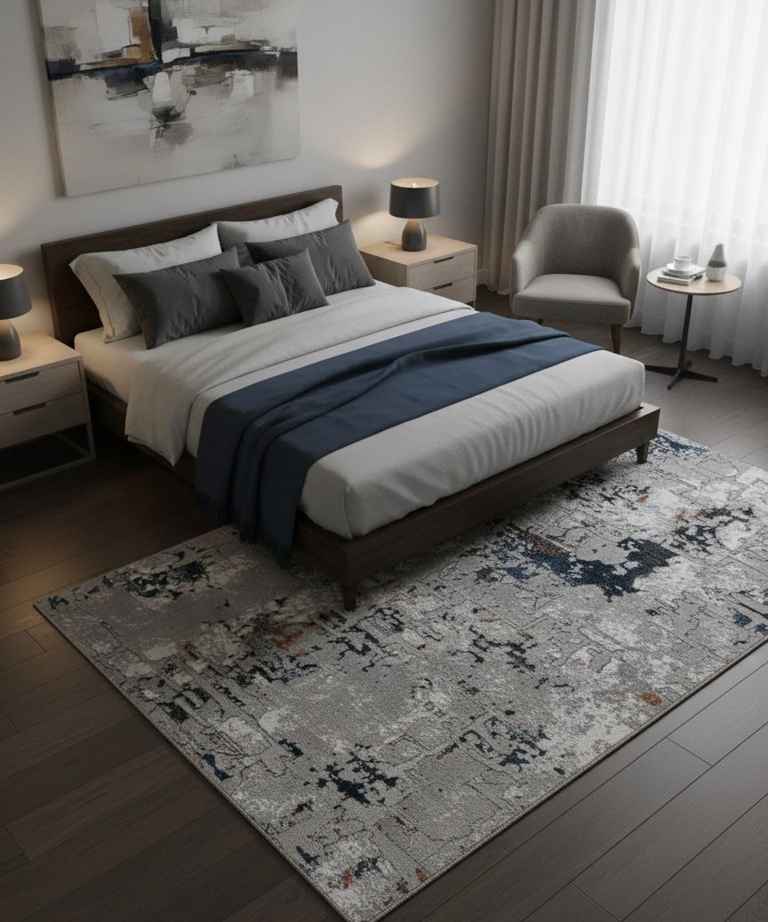 Modern grey&blue Turkish imported rugs