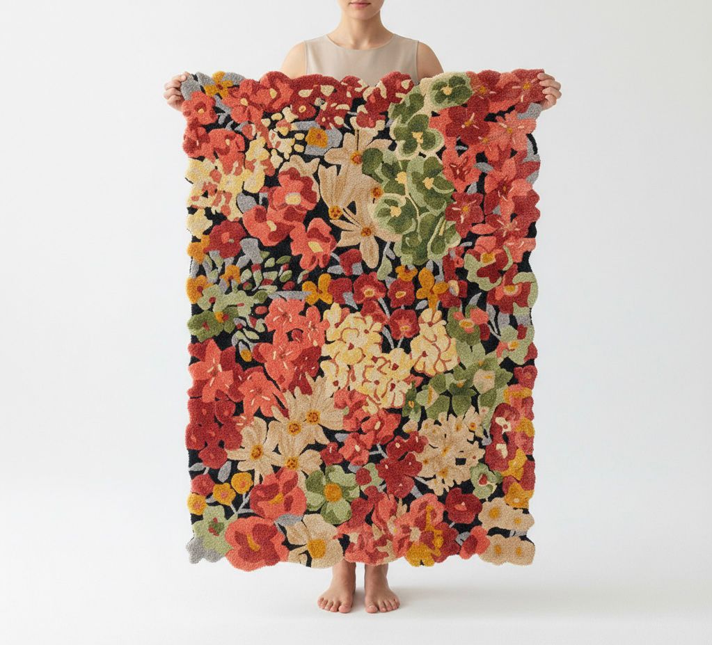 Crystal Floral Tufted Rug
