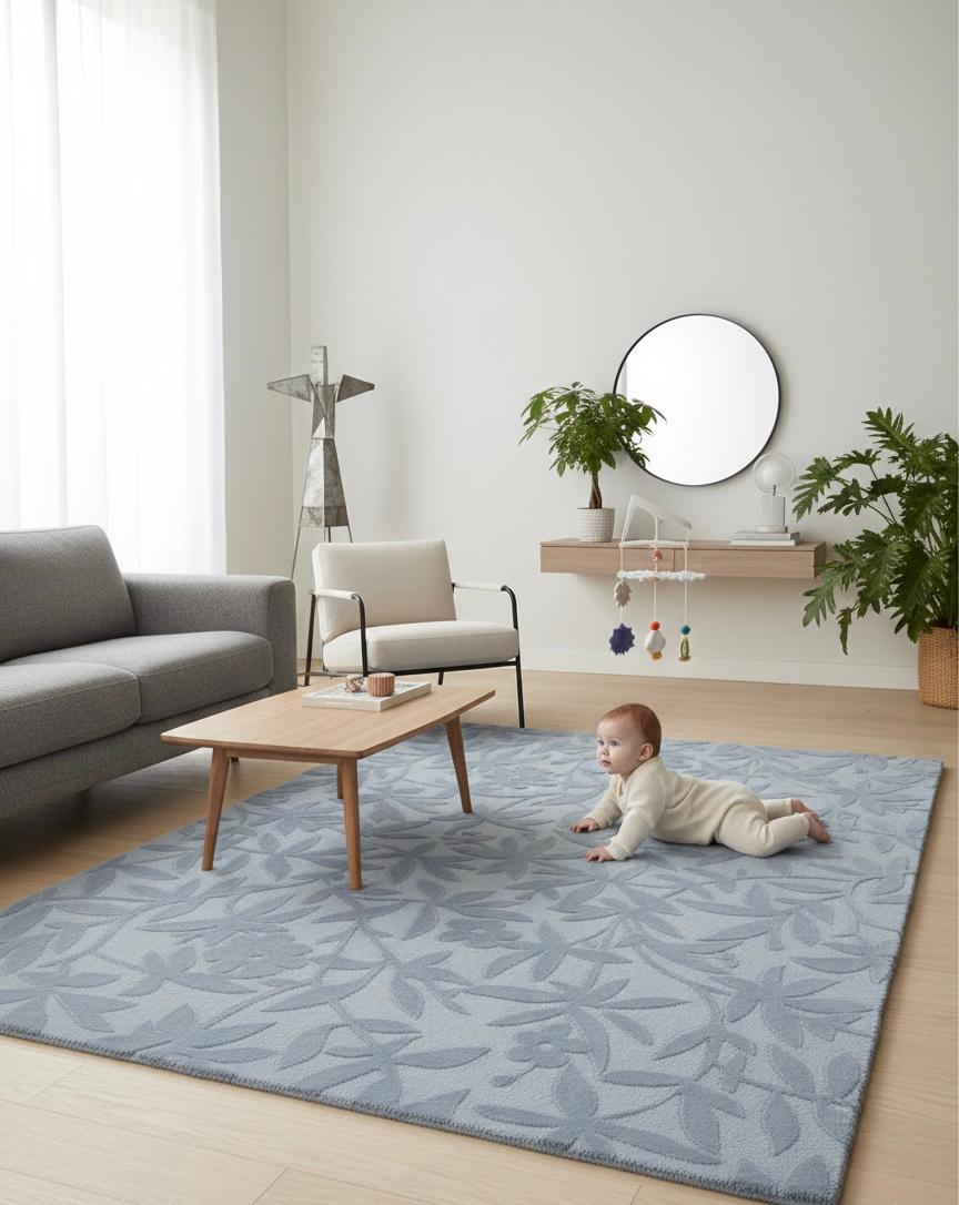 Soft Leaf Motif Handtufted Rugs