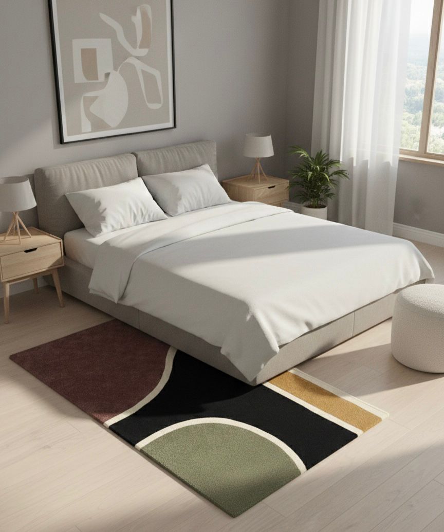 Color Block Path Handtufted Rugs
