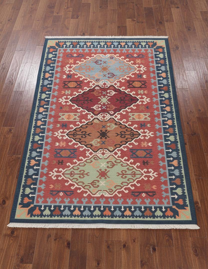 Vibrant Geometric Kilim Area Rug