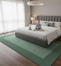 Modern Sage Green Bordered Rug.