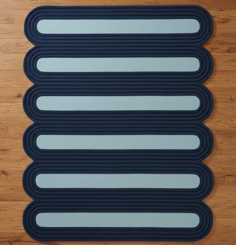 Blue Caterpillar Irregular Rugs