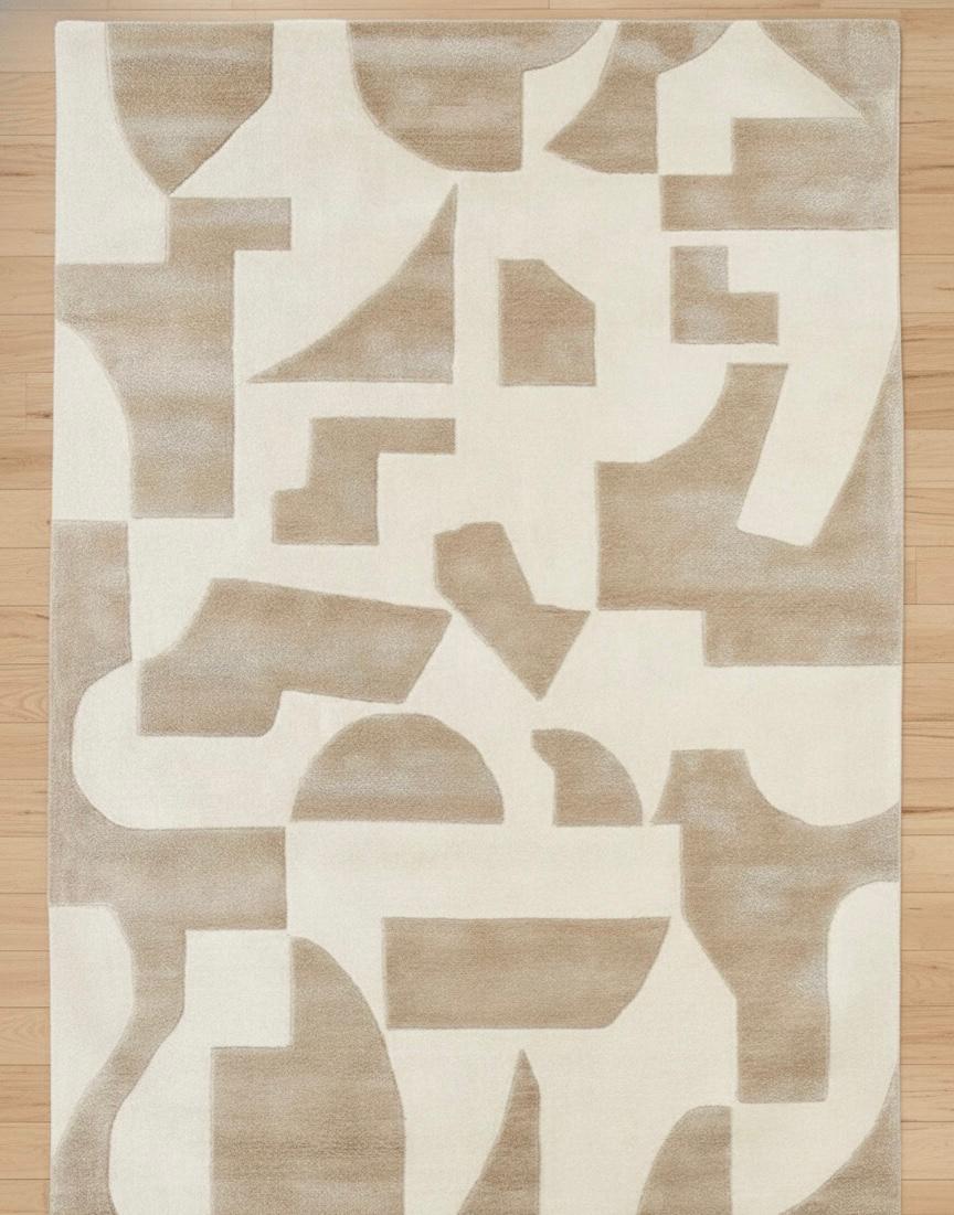 Neutral Geometry Handtufted Rugs