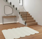 Minimalist Waves Cream Irregular Rugs