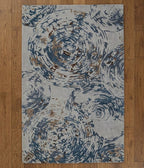 Driftwood & Denim Swirl Motif Handtufted Rugs