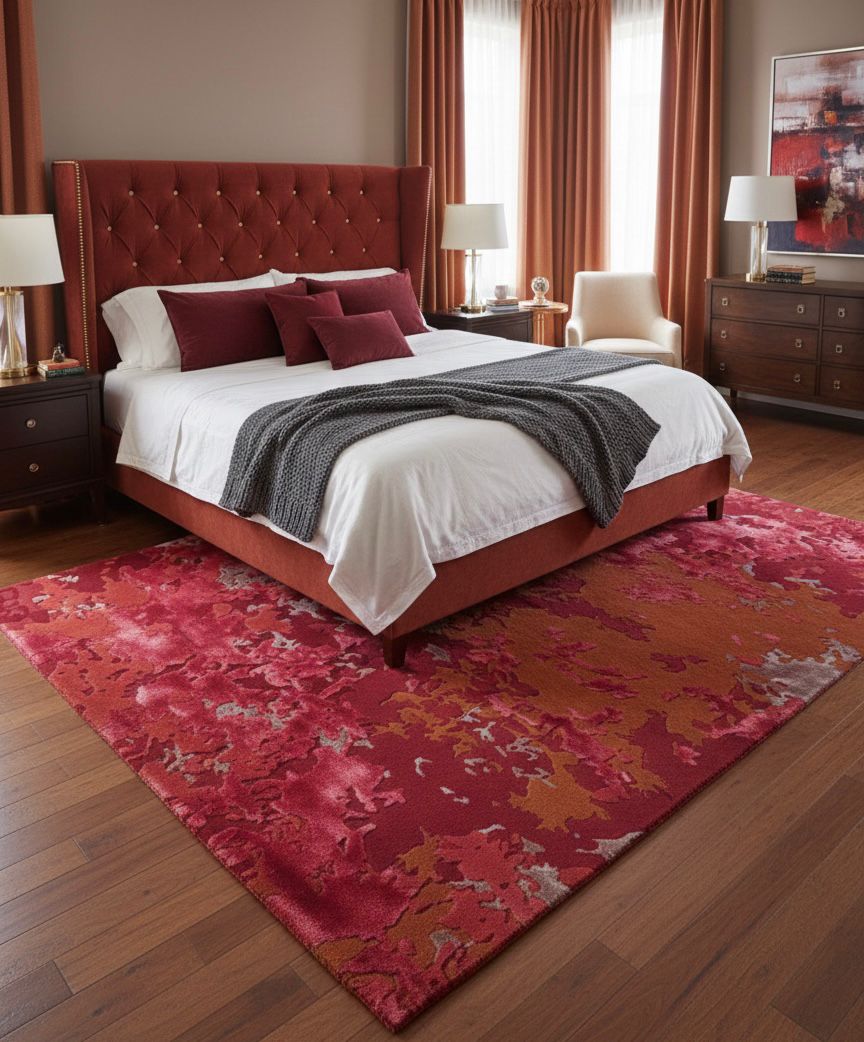 abstract watercolor Viscose Handtufted Rugs