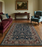 Midnight Navy & Crimson Handtufted Persian Rugs