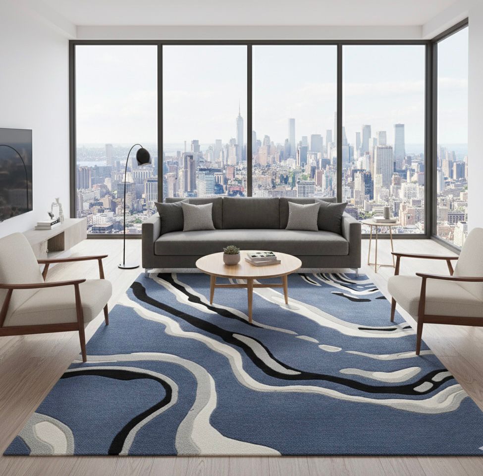 Cobalt Currents Handtufted Rugs