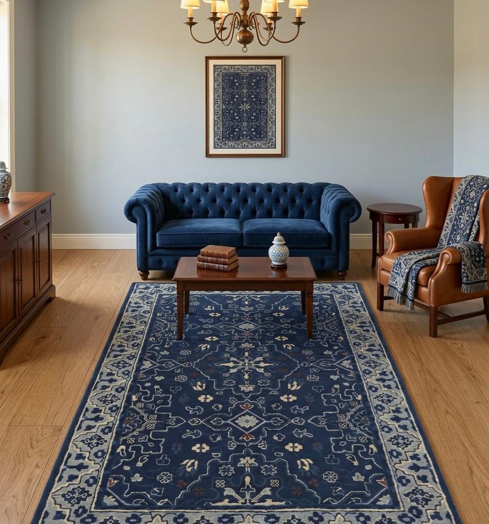 Midnight Indigo Persian Handtufted Rugs