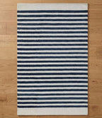 Nautical Navy Striped Handtufted Rugs