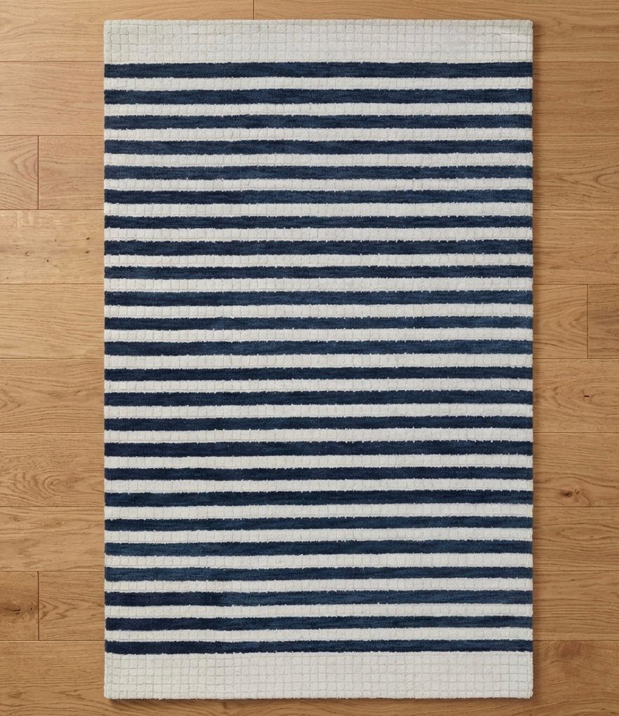 Nautical Navy Striped Handtufted Rugs