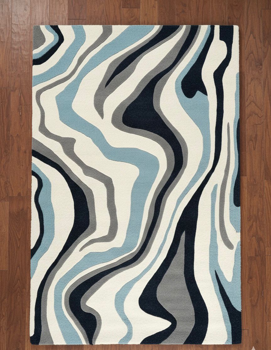 Swirled abstract pattern Handtufted Rugs
