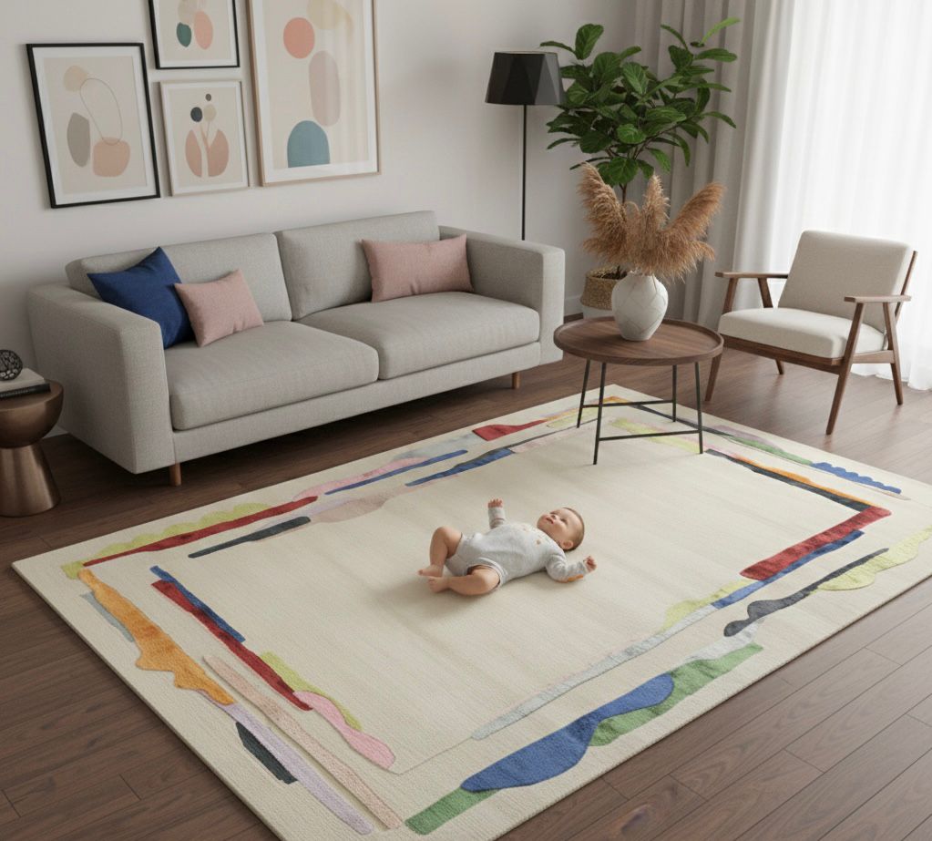 Abstract Borderline Handtufted Rugs
