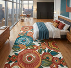 Moss Evergreen Floral Handtufted Rugs