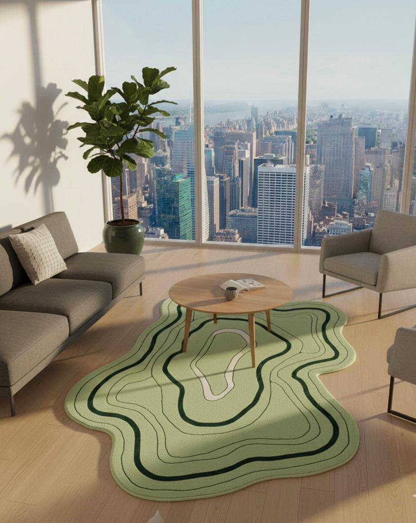 Concentric Currents Irregular Rugs