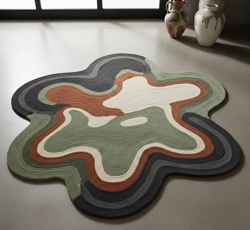 Oscillation in Slate Irregular Rugs